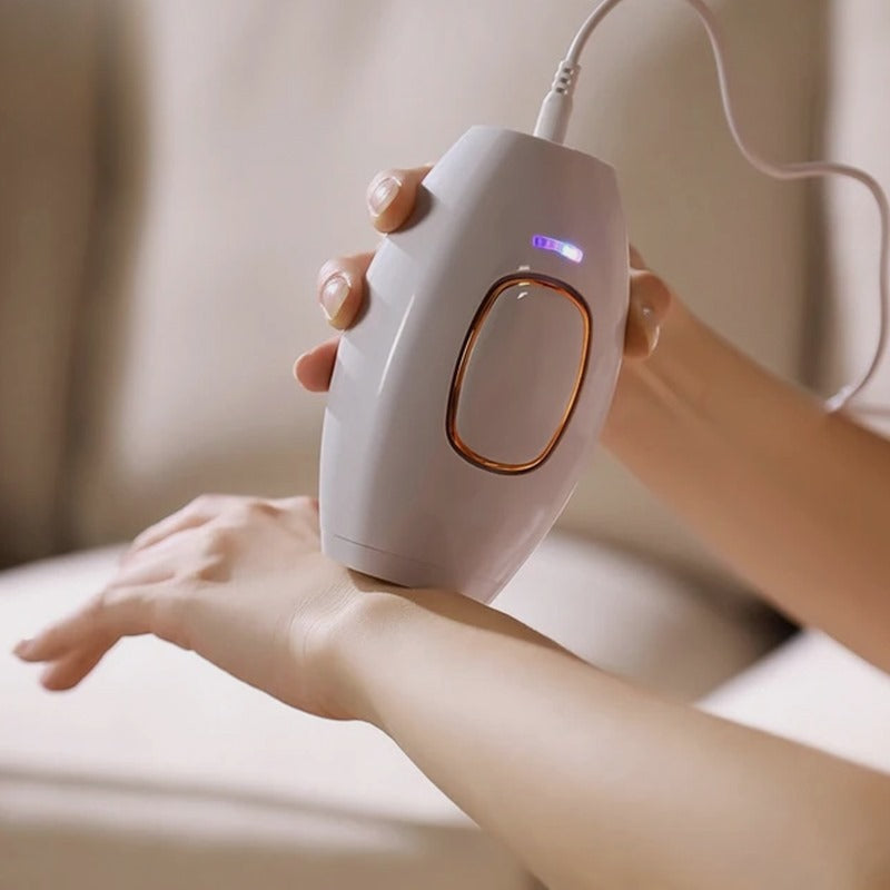 Hair Removal Device with Central Button